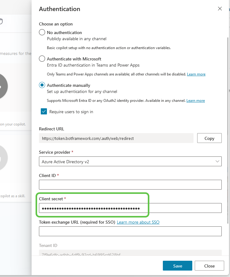 Client Secret Section